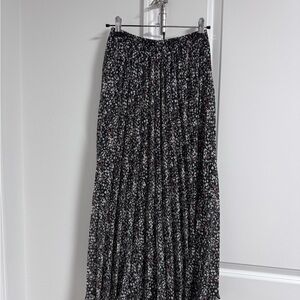 Floral Black Midi Skirt